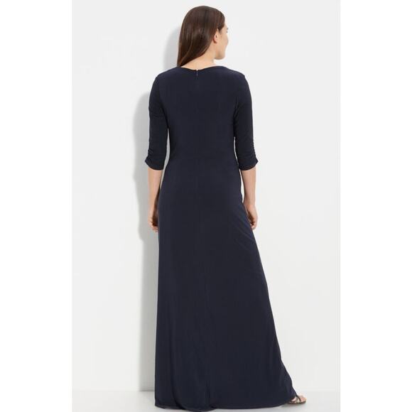 Adrianna Papell Beaded Jersey Maxi Dress Eclipse Blue Mother of the Bride Sz 20W - Picture 6 of 16